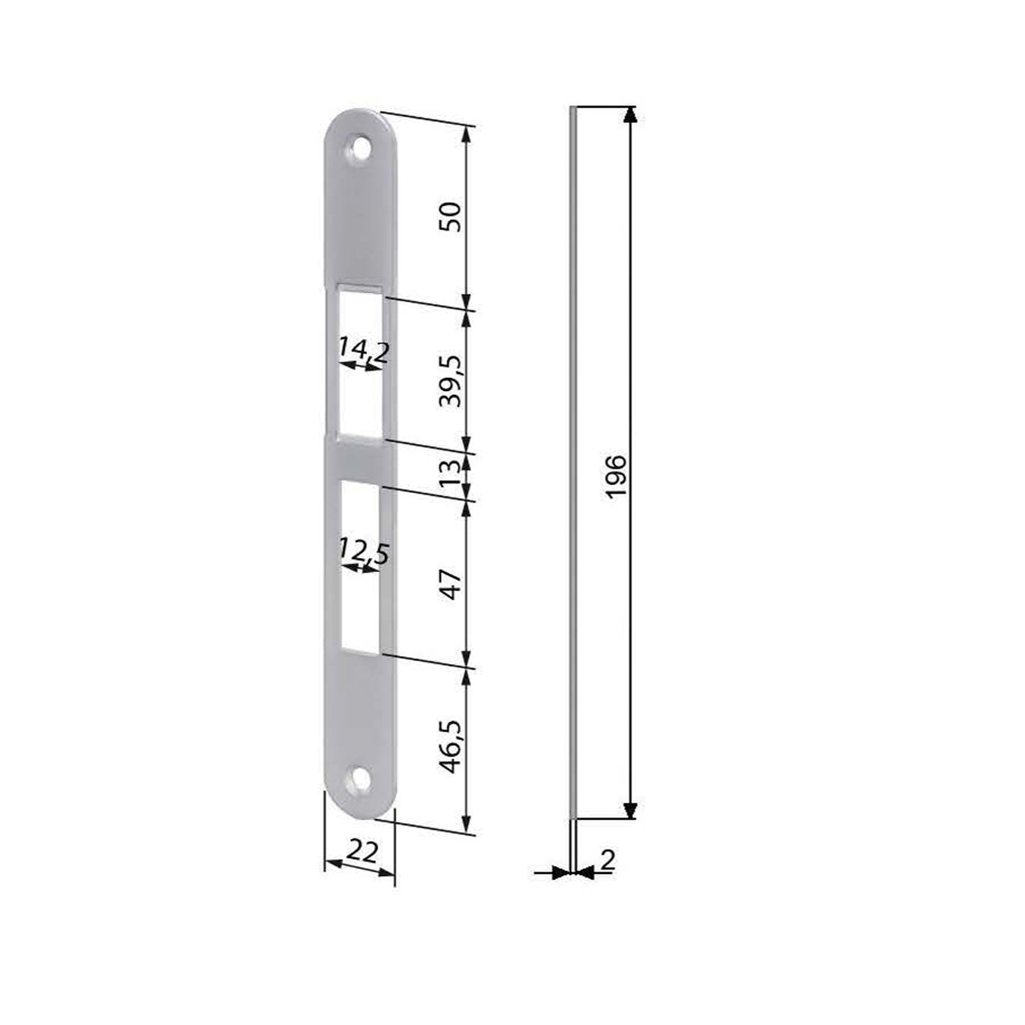 Centro Focus - With Bolt Magnetic Bathroom Lock