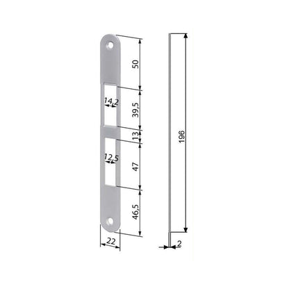 Centro S- with nylon latch and bolt -cylinder lock