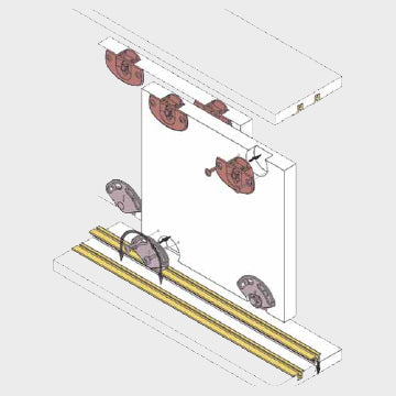 Sliding system for cabinet doors capacity